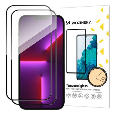 2pcs Full Screen Tempered Glass with Frame Case Friendly Wozinsky Full Glue iPhone 15 - Black 2pcs Full Screen Tempered Glass with Frame Case Friendly Wozinsky Full Glue iPhone 15 - Black