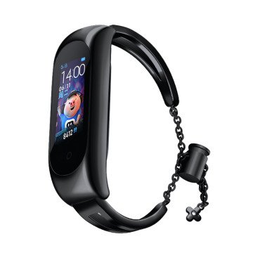 Metal bracelet for Xiaomi Mi Band 3 / 4 / 5 / 6 band strap - black Metal bracelet for Xiaomi Mi Band 3 / 4 / 5 / 6 band strap - black