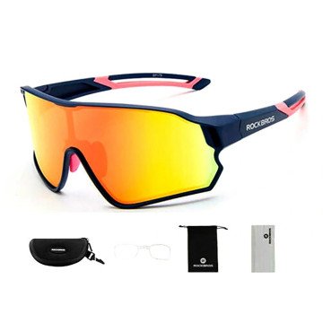 Rockbros 10134PL Polarized Cycling Glasses - Blue and Pink