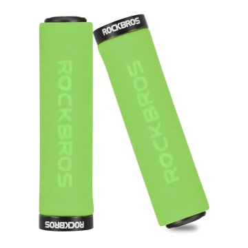 Rockbros BT1001GNBK sponge bicycle handlebar grips - green and black Rockbros BT1001GNBK sponge bicycle handlebar grips - green and black