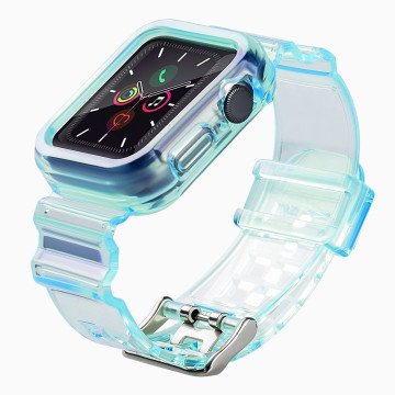 Silicone Band Strap Bracelet Case Strap Light Set for Apple Watch 42mm - Blue Silicone Band Strap Bracelet Case Strap Light Set for Apple Watch 42mm - Blue
