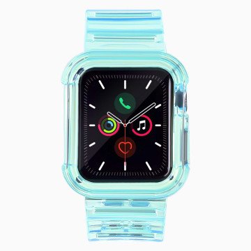 Silicone Band Strap Bracelet Case Strap Light Set for Apple Watch 40mm - Blue Silicone Band Strap Bracelet Case Strap Light Set for Apple Watch 40mm - Blue