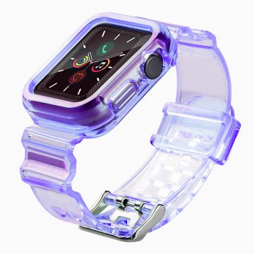 Silicone Band Strap Bracelet Case Strap Light Set for Apple Watch 38mm - Purple Silicone Band Strap Bracelet Case Strap Light Set for Apple Watch 38mm - Purple