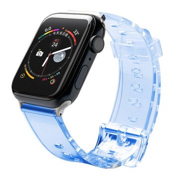 Silicone Strap Bracelet Bracelet Strap Light for Apple Watch 42 / 44 mm - Blue Silicone Strap Bracelet Bracelet Strap Light for Apple Watch 42 / 44 mm - Blue