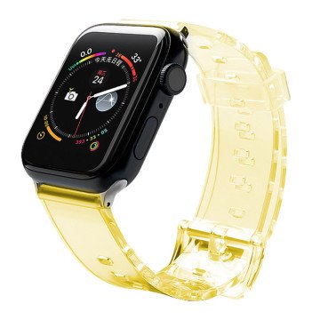 Silicone Strap Bracelet Bracelet Strap Light for Apple Watch 38 / 40 mm - Yellow Silicone Strap Bracelet Bracelet Strap Light for Apple Watch 38 / 40 mm - Yellow