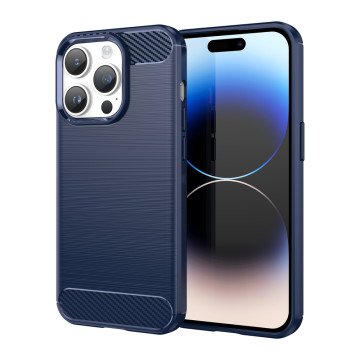 Carbon Case iPhone 14 Pro flexible gel back cover blue Carbon Case iPhone 14 Pro flexible gel back cover blue
