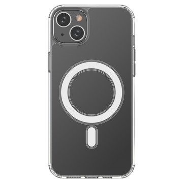 Clear Magnetic Case with MagSafe for iPhone 14 Plus with silver ring - transparent