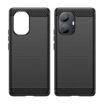Carbon Case case for Realme 10 Pro+ flexible silicone carbon cover black Carbon Case case for Realme 10 Pro+ flexible silicone carbon cover black