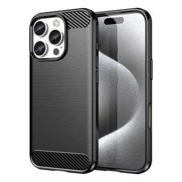 Carbon Case for iPhone 16 Pro Max Silicone Case - Black Carbon Case for iPhone 16 Pro Max Silicone Case - Black