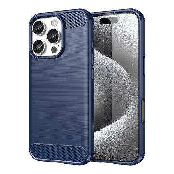 Carbon Case for iPhone 16 Pro Max Silicone Case - Blue Carbon Case for iPhone 16 Pro Max Silicone Case - Blue