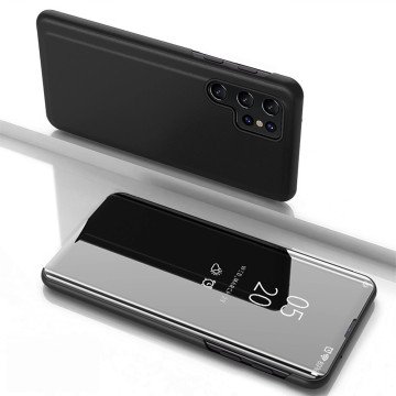 Clear View Case for Samsung Galaxy S25 Ultra Flip Cover - Black