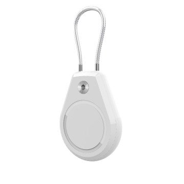 Apple AirTag Case Waterproof with Steel Cable - White