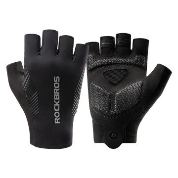 Rockbros cycling gloves spring/summer/autumn, short fingers, size: XXL - black