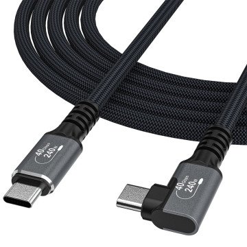 Wozinsky WPS3-UY41S USB-C USB4 40Gb/s 240W 1m 4K Angled Cable - Black Wozinsky WPS3-UY41S USB-C USB4 40Gb/s 240W 1m 4K Angled Cable - Black