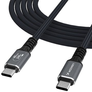 Wozinsky WPS-UY41S USB-C USB4 Cable 40Gb/s 240W 1m 4K - Black Wozinsky WPS-UY41S USB-C USB4 Cable 40Gb/s 240W 1m 4K - Black