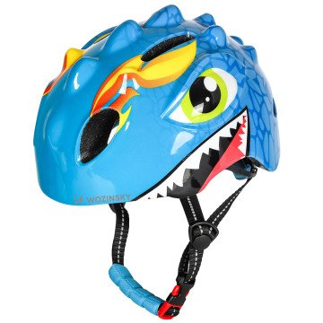 Wozinsky Children's Bicycle Helmet, Dragon Pattern, Lightweight, S - Blue