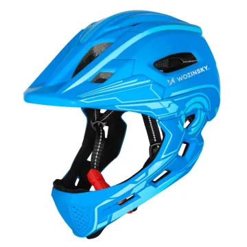 Wozinsky Kids Full Face Bike Helmet with USB Rear Light S - Blue