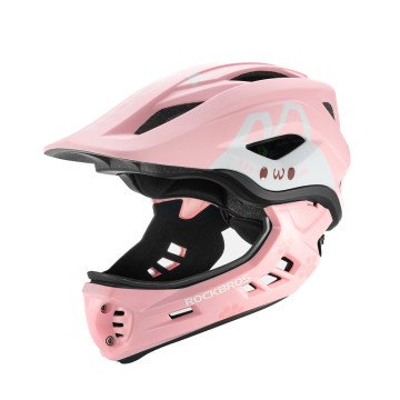 Rockbros TT-32001 Rabbit Children's Bike Helmet with Detachable Chin Size S (48-52) - Pink