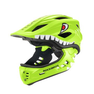 Rockbros TT-32004 Shark Children's Bike Helmet with Detachable Jaw Size M (54-58) - Green