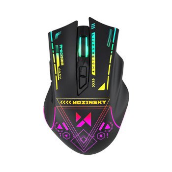 Wozinsky WMGB-3200 Wireless Optical Gaming Mouse with Built-in Rechargeable Battery 3200 DPI with RGB Lighting - Black