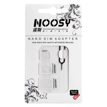 Noosa SIM Card Adapter Set + Key - White Noosa SIM Card Adapter Set + Key - White