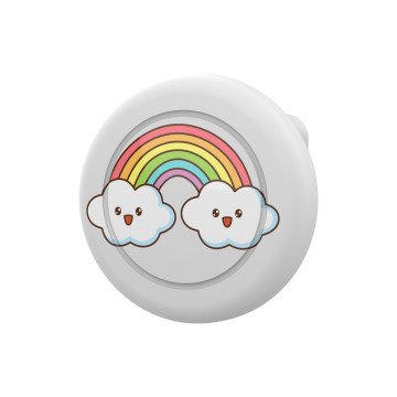 AirTag badge case - white with rainbow print AirTag badge case - white with rainbow print