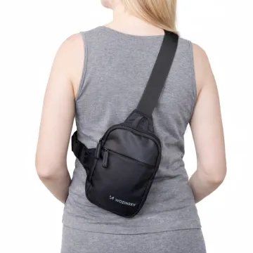 Wozinsky WMS-W1 Unisex Mini Shoulder Bag Waterproof Dual-Compartment for Phone - Black