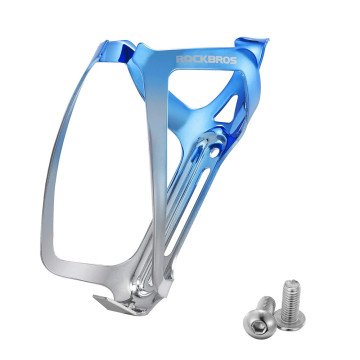 Rockbros RKL02 Aluminum Bottle Cage - Blue and Silver Rockbros RKL02 Aluminum Bottle Cage - Blue and Silver