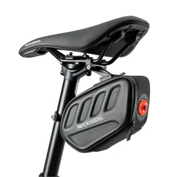 Rockbros C61 Bike Saddle Bag with Smart Rear Light 0.45L - Black Rockbros C61 Bike Saddle Bag with Smart Rear Light 0.45L - Black
