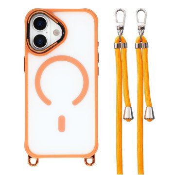 iPhone 17 Case with Adjustable Crossbody Lanyard and MagSafe Compatible Camera Frame as a Stand - Orange iPhone 17 Case with Adjustable Crossbody Lanyard and MagSafe Compatible Camera Frame as a Stand - Orange