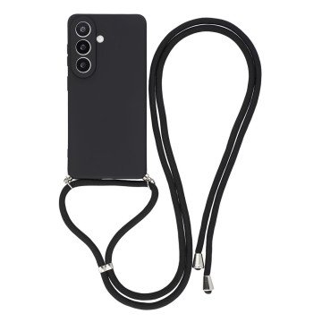 Samsung Galaxy S26 Case with Fiber Lining and Crossbody Strap - Black