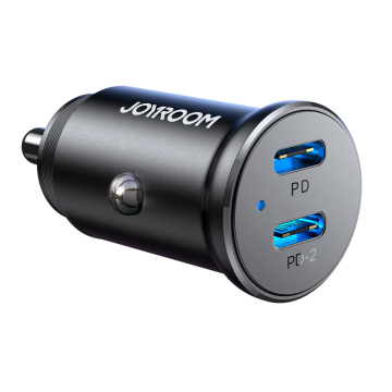 Joyroom JR-CCN06 30W 2x USB-C Metal Mini Car Charger - Black - OUTLET Joyroom JR-CCN06 30W 2x USB-C Metal Mini Car Charger - Black - OUTLET