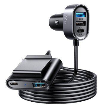 Joyroom car charger 2xPD + 2xQC3.0 72W 1.5m black (JR-CL05) Joyroom car charger 2xPD + 2xQC3.0 72W 1.5m black (JR-CL05)
