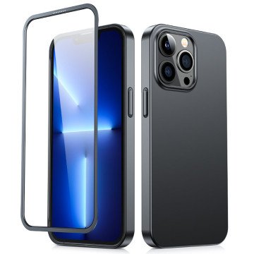 Joyroom 360 Full Case front and back cover for iPhone 13 Pro + tempered glass screen protector black (JR-BP935 black) Joyroom 360 Full Case front and back cover for iPhone 13 Pro + tempered glass screen protector black (JR-BP935 black)