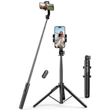 Selfie stick Ugreen LP586 telescopic tripod with Bluetooth remote control 1.5m - black