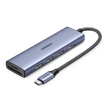 HUB Ugreen CM511 20956A 6in1 USB-C - HDMI / 3x USB-A 3.0 / SD/TF card reader - gray HUB Ugreen CM511 20956A 6in1 USB-C - HDMI / 3x USB-A 3.0 / SD/TF card reader - gray