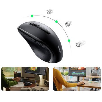 Ugreen Wireless Ergonomic Optical Mouse - Black