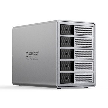 Orico 9858T3 5 Big DAS Solution ProThunder Disk Array with Thunderbolt 3 for 5 x 2.5"/3.5" SATA HDD/SSD - Gray