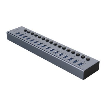 Orico BT2U3-16AB Hub 16x USB-A 3.0 with switches - gray