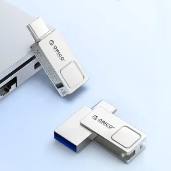 Orico U301 128GB USB-A USB-C USB 3.2 Gen 1 Pendrive - Silver