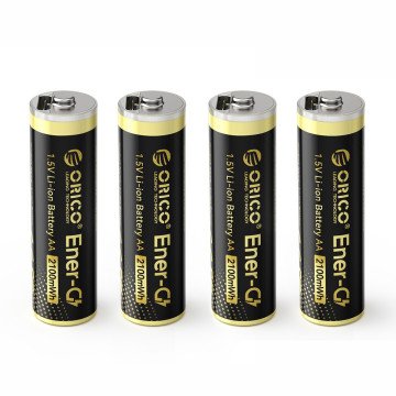 Orico Ener-G EG5C Lithium Battery 1.5V 2100mWh AA USB-C Rechargeable Battery with Charging Cable 4 pcs.