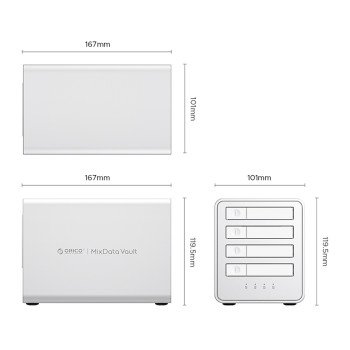Orico 8848RC3 DAS Series 4-bay 2.5" HDD/SSD/M.2 SATA/mSATA Disk Array - White