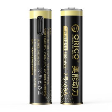 Orico Ener-G EG7C lithium battery 1.5V 500mWh AAA USB-C rechargeable battery 2 pcs. Orico Ener-G EG7C lithium battery 1.5V 500mWh AAA USB-C rechargeable battery 2 pcs.