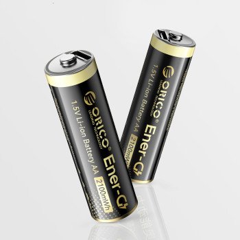 Orico Ener-G EG5C Lithium Battery 1.5V 2100mWh AA USB-C Rechargeable Battery with Charging Cable 2 pcs.