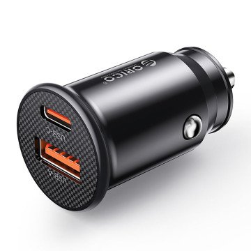 Orico PowerMini 30W USB-C + USB-A Car Charger - Black Orico PowerMini 30W USB-C + USB-A Car Charger - Black