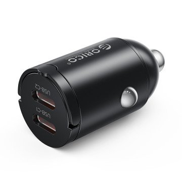Orico MiniRing 30W 2x USB-C Car Charger - Black Orico MiniRing 30W 2x USB-C Car Charger - Black