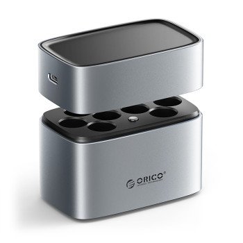 Orico EV8 AA Lithium Battery Charger with Storage Function - Silver
