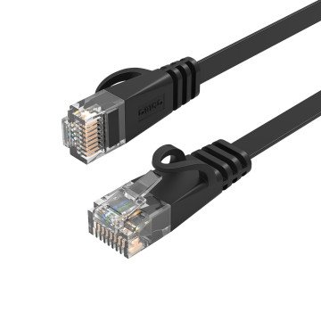 Orico PUG-C6B CAT6 1000Mbps RJ45 Ethernet Network Cable, Flat LAN, 5m - Black