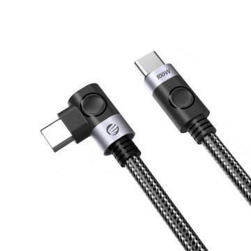 C2C PD100W Laptop Fast Charging Cable (Right Angle) black 1m C2C PD100W Laptop Fast Charging Cable (Right Angle) black 1m