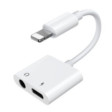 Joyroom S-Y104 headphone adapter Lightning - Lightning / mini jack 3.5mm - white - OUTLET